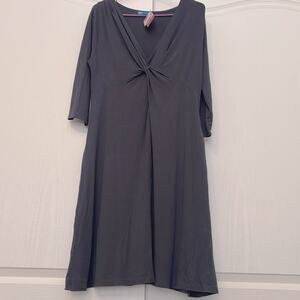 NWT Fresh Produce Solid Gray Twist Front Dress L